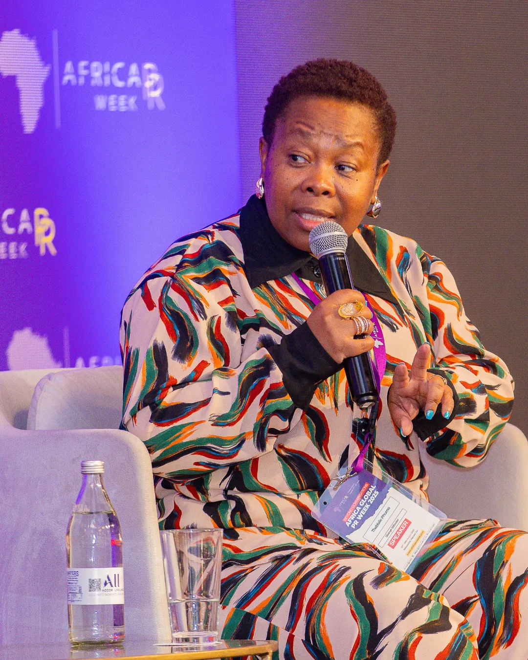A speaker contributing to an Africa PR Week 2025 discussion